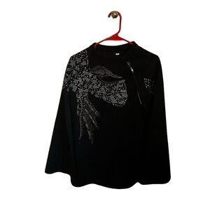 Black Cape with Silver Embellishments